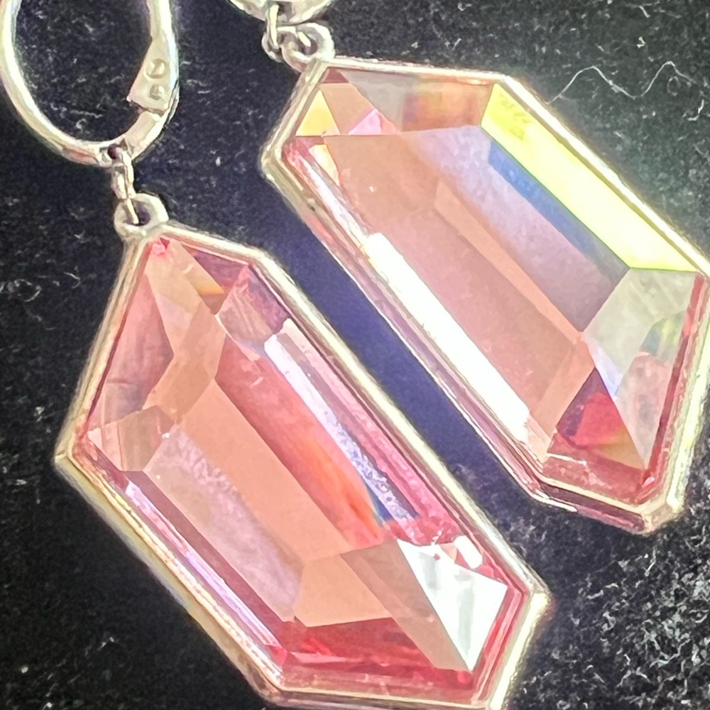 Swarovski Pink Crystal Drop Earrings